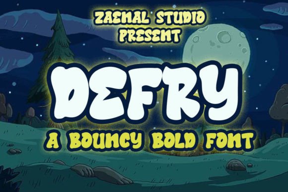 Defry: A Bouncy Display Font for Editorial Playfulness