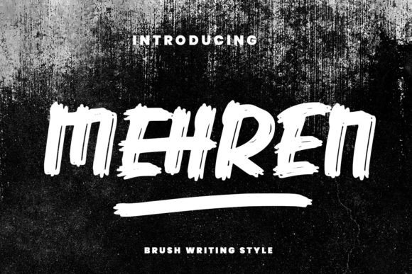 Mehren Font: A Cool Modern Brush Display Typeface for Makers